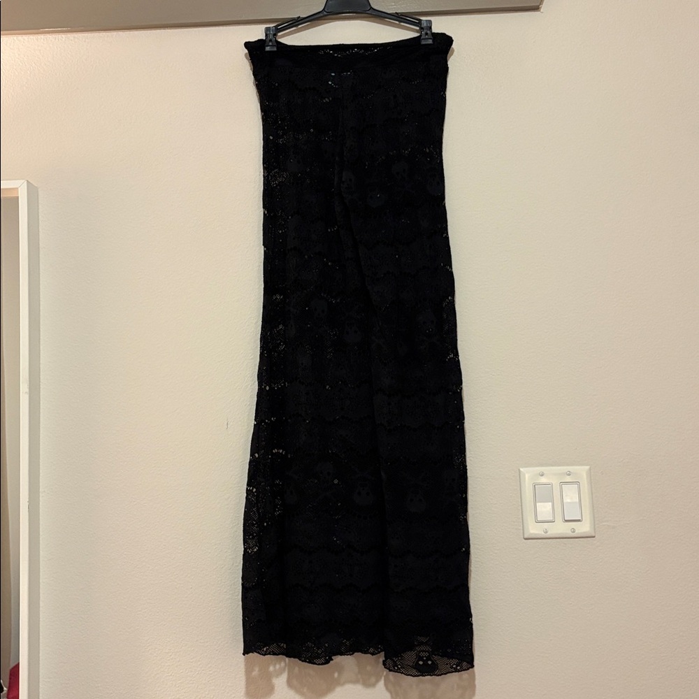 Letarte Skull Lace Swim Coverup Pants in Black SZ M EUC - Picture 4 of 5